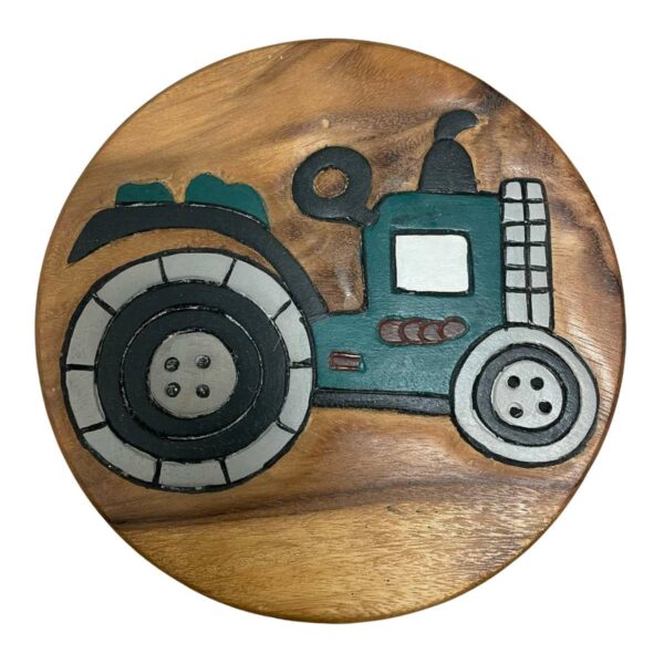 Wooden Kids Stool - Green Tractor | Barron Imports