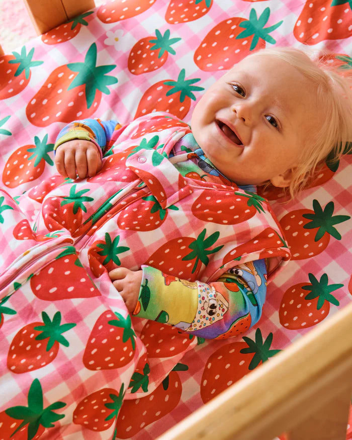 Strawberry Jam Organic Cotton Baby Fitted Sheet Cot | Kip & Co
