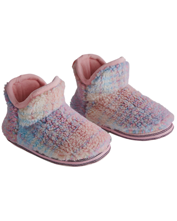 Pastel Dreams Tartan Sherpa Kids Ankle Boot | Kip & Co
