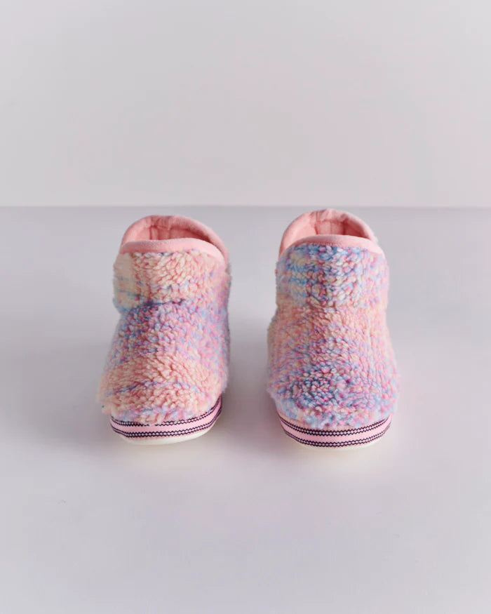 Pastel Dreams Tartan Sherpa Kids Ankle Boot | Kip & Co
