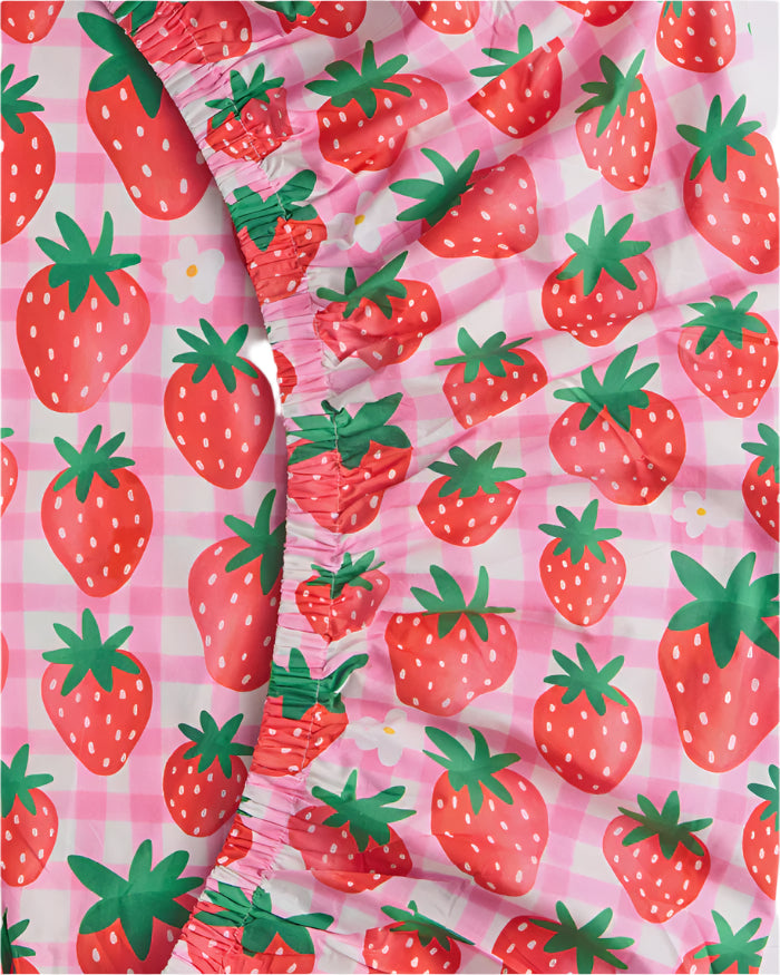 Strawberry Jam Organic Cotton Baby Fitted Sheet Cot | Kip & Co