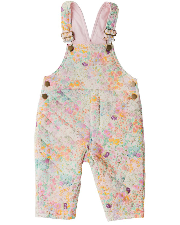 Little Bit Ditsy Baby Quilted Fleece Overalls | Kip & Co