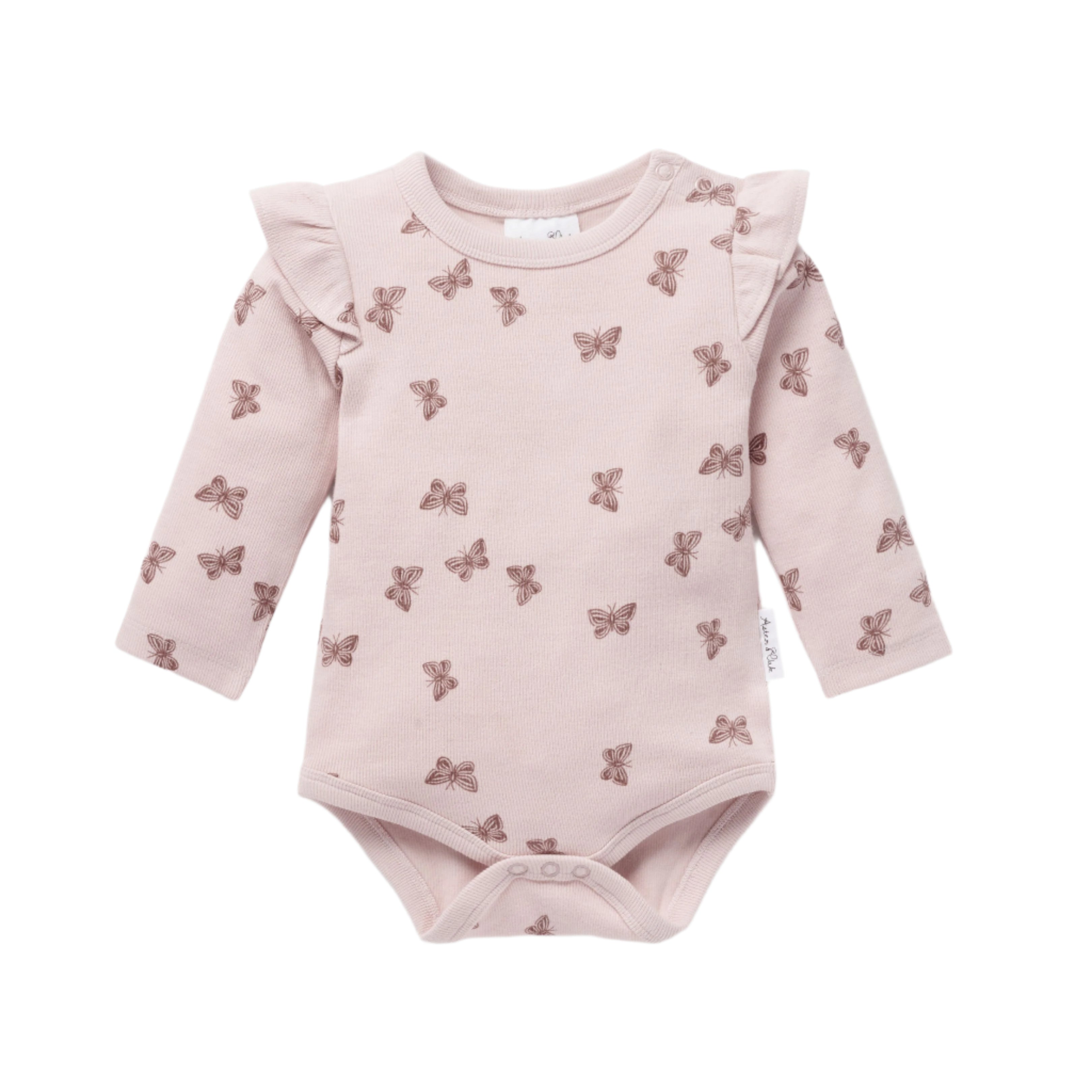 BUTTERFLY RIB FLUTTER ONESIE || Violet | Aster & Oak