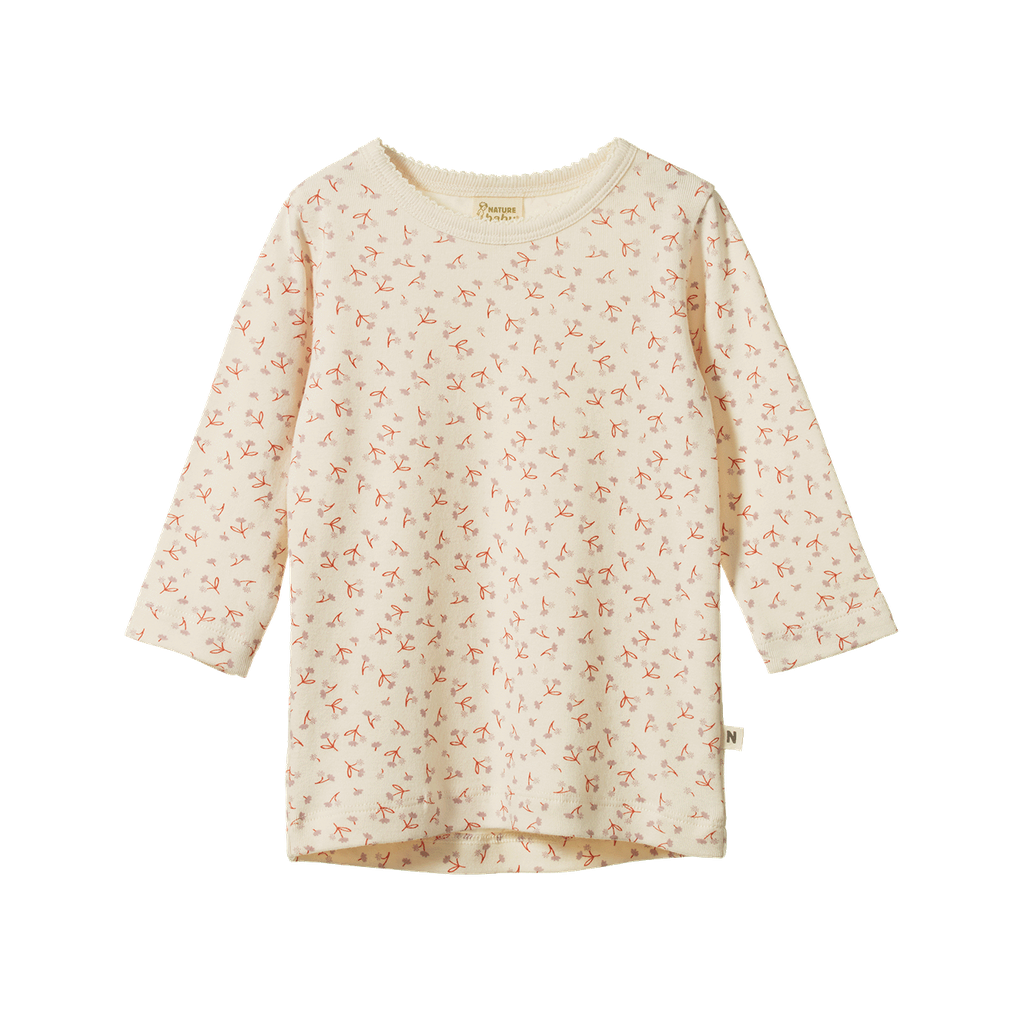 LONG SLEEVE CLOUD TEE - Dandelion Print | Nature Baby