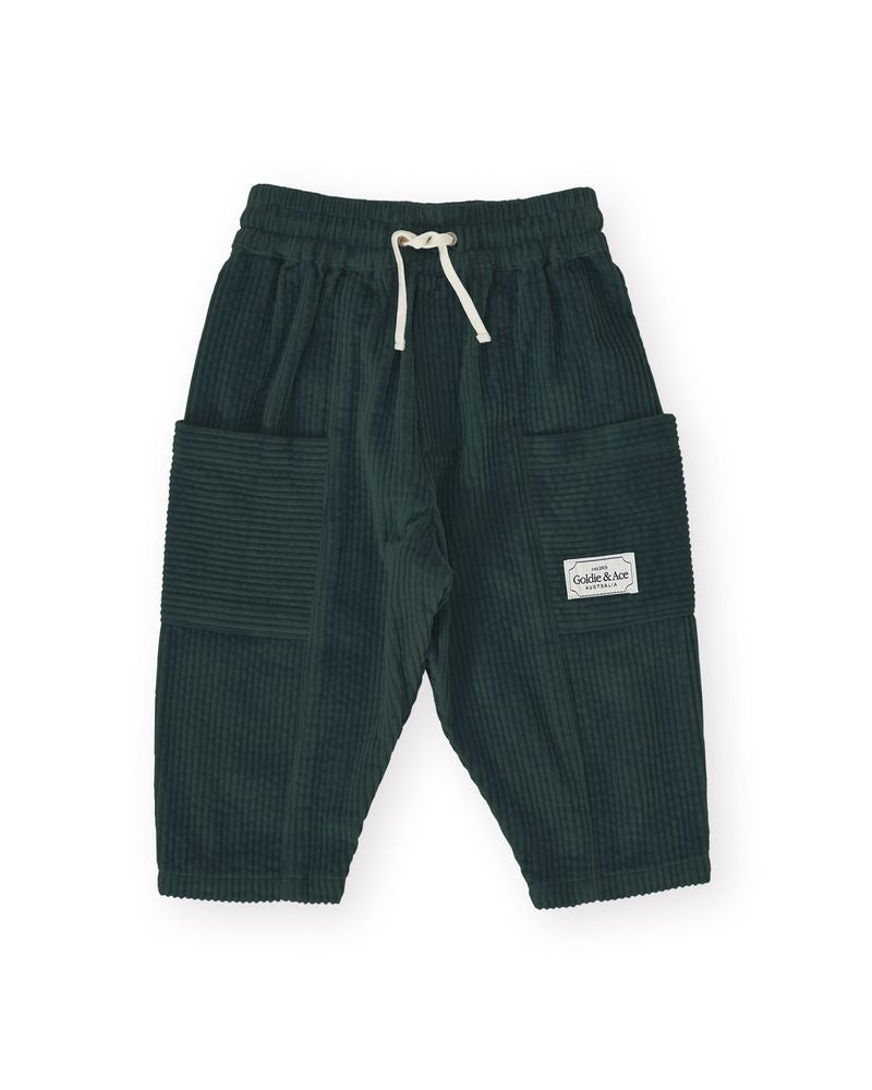 KIT CORDUROY POCKET PANT MOSS | Goldie + Ace