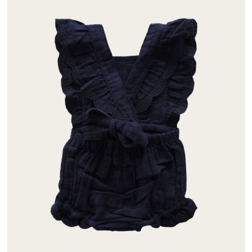 Cotton Muslin Evie Playsuit - Peacock | Jamie Kay