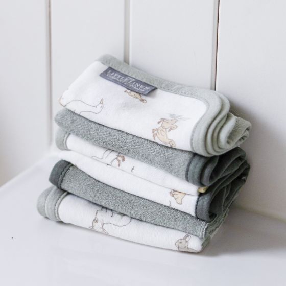 Towelling Washer 6pk - Farmyard Lamb | The Little Linen Company