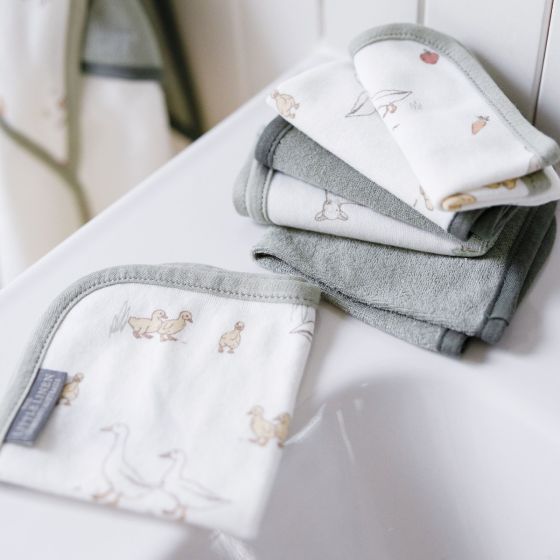 Towelling Washer 6pk - Farmyard Lamb | The Little Linen Company