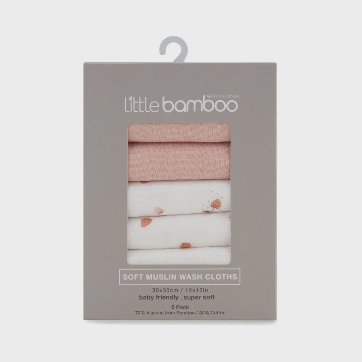 Muslin Washers 6pk - Dusty Rose | Little Bamboo
