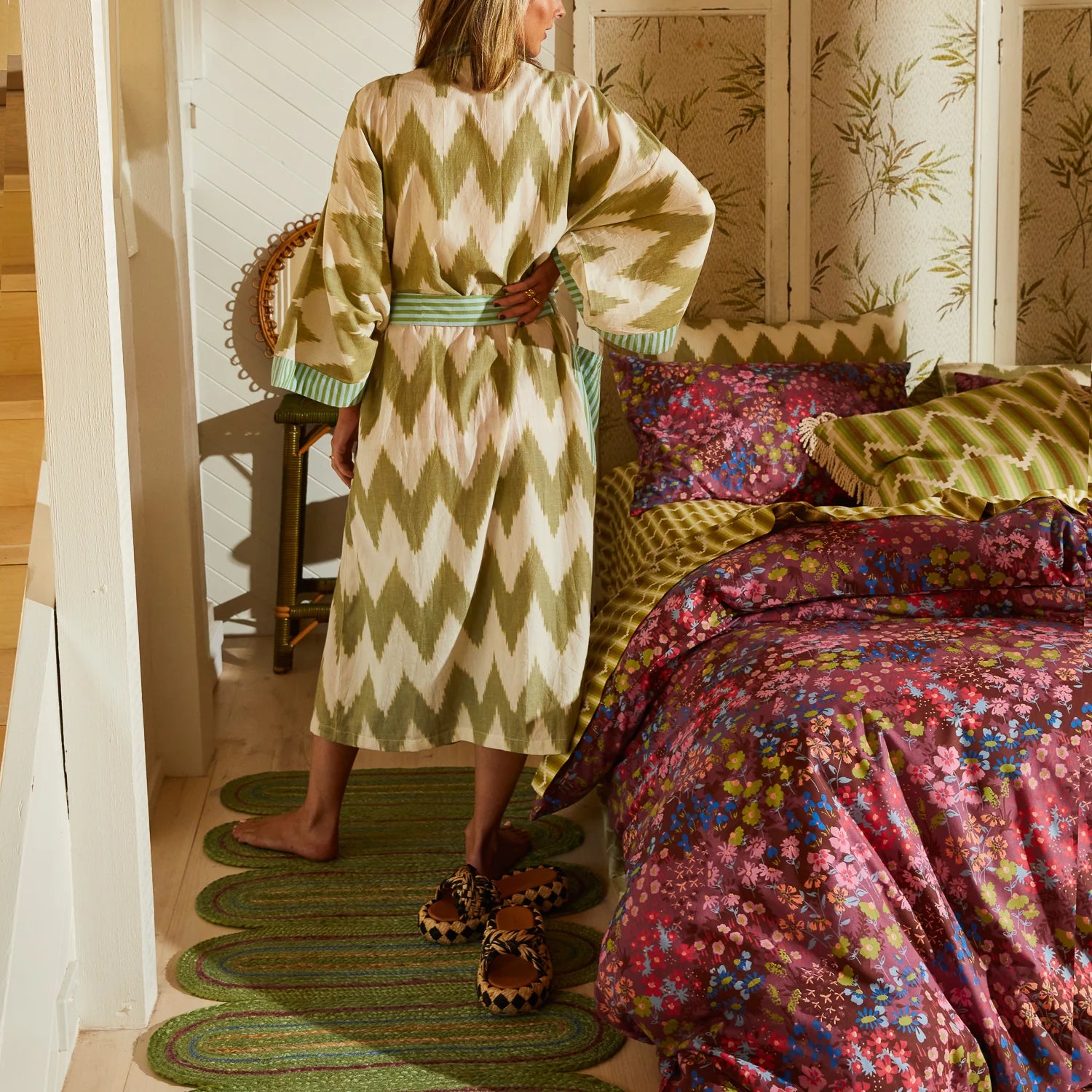 Aisha Cotton Quilt Cover - Plumberry | King | Sage x Clare