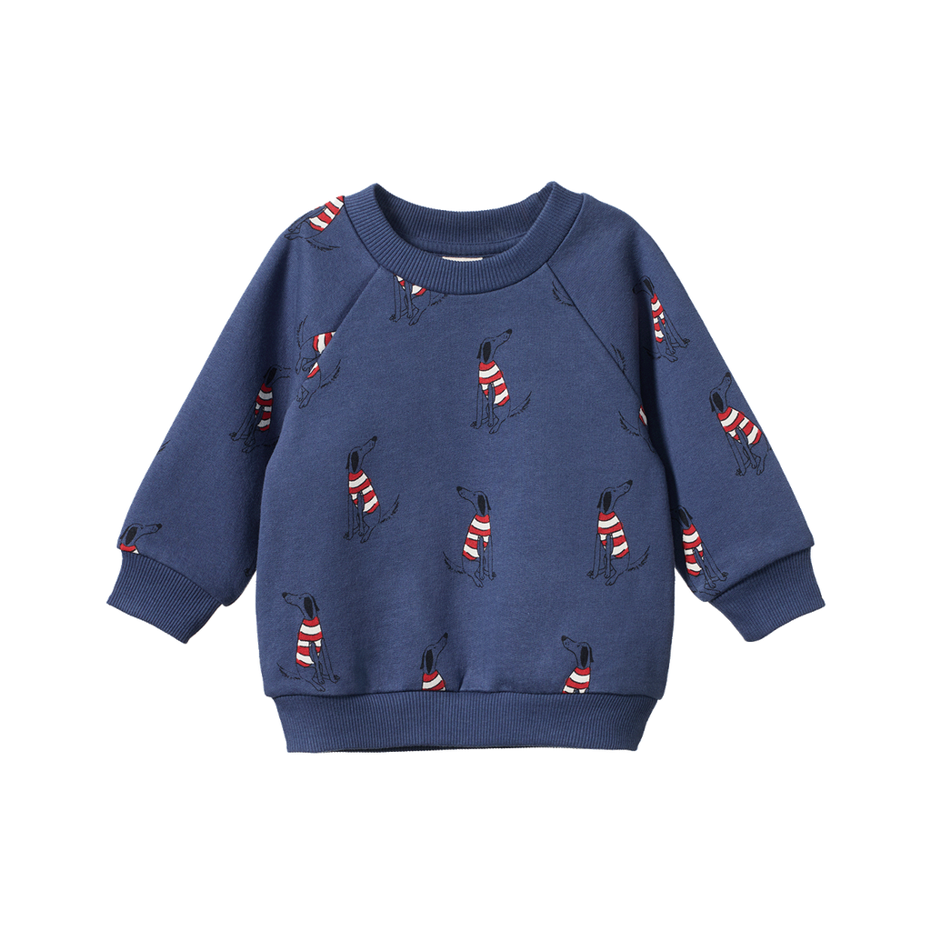 EMERSON SWEATER - Best Friend Indigo Print | Nature Baby
