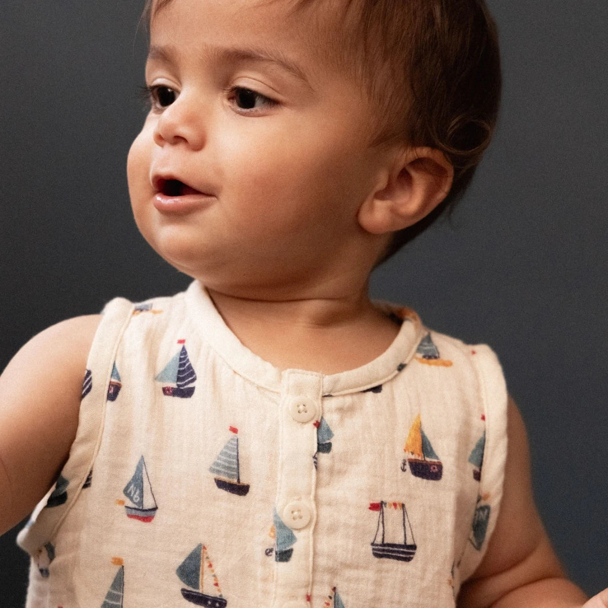 Cedar Suit Muslin || Regatta Print | Nature Baby