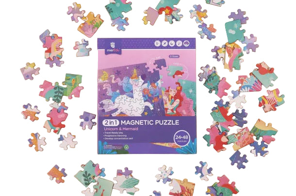 2 in 1 Unicorn and Mermaid Magnetic Puzzle | MierEdu