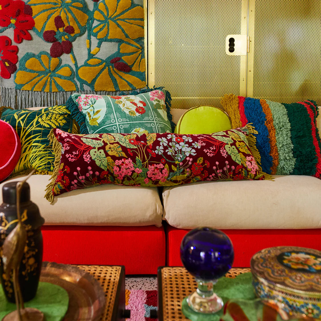 Genevieve Velvet Cushion - Feather Insert | Sage x Clare