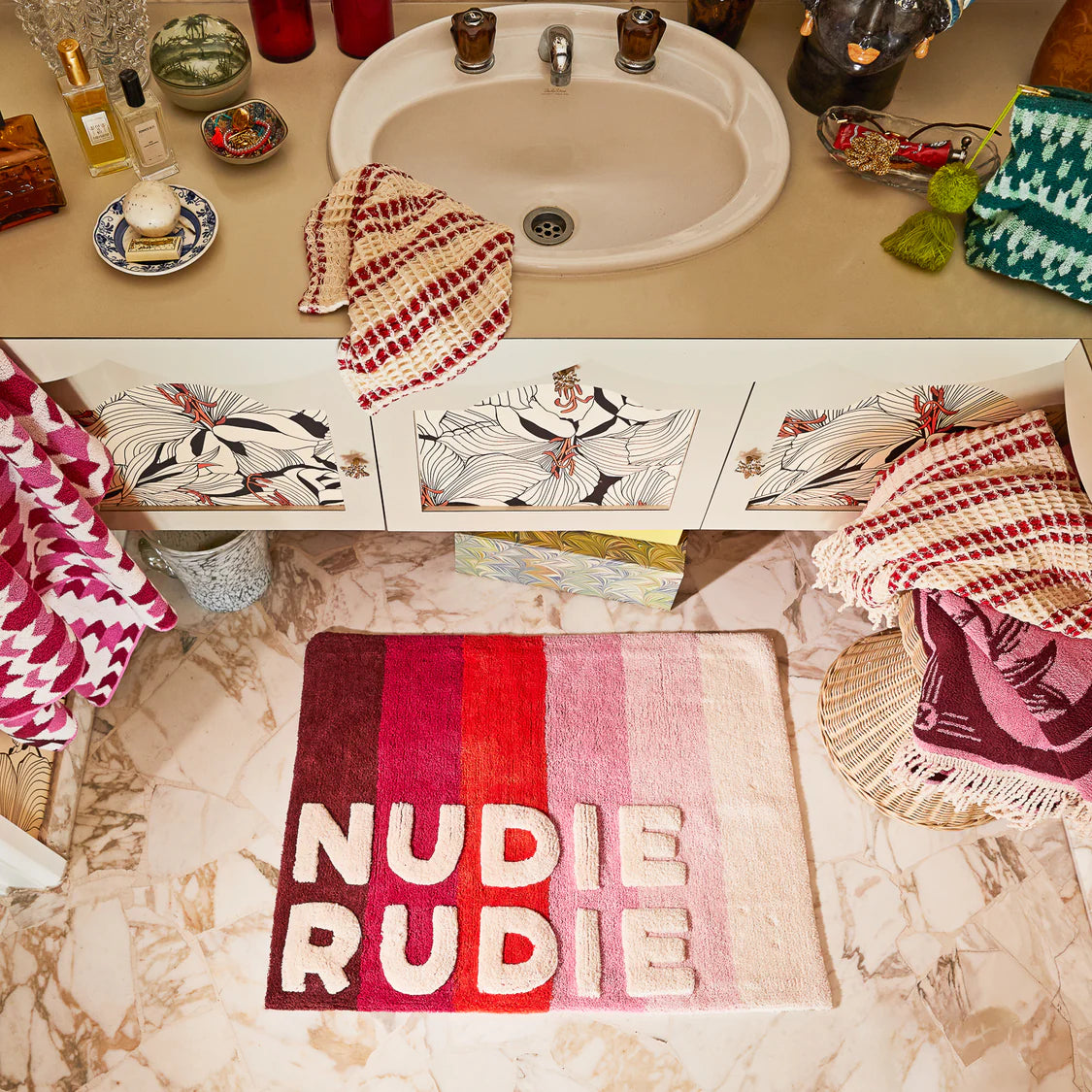 Dariel Nudie Bath Mat || Scarlet | Sage & Clare