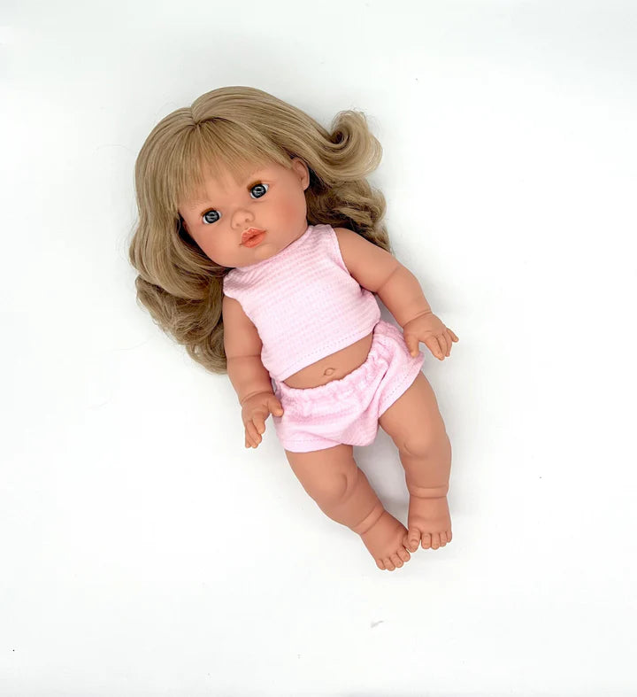 Pink Waffle Knit Doll Underwear Set | MINI COLETTOS