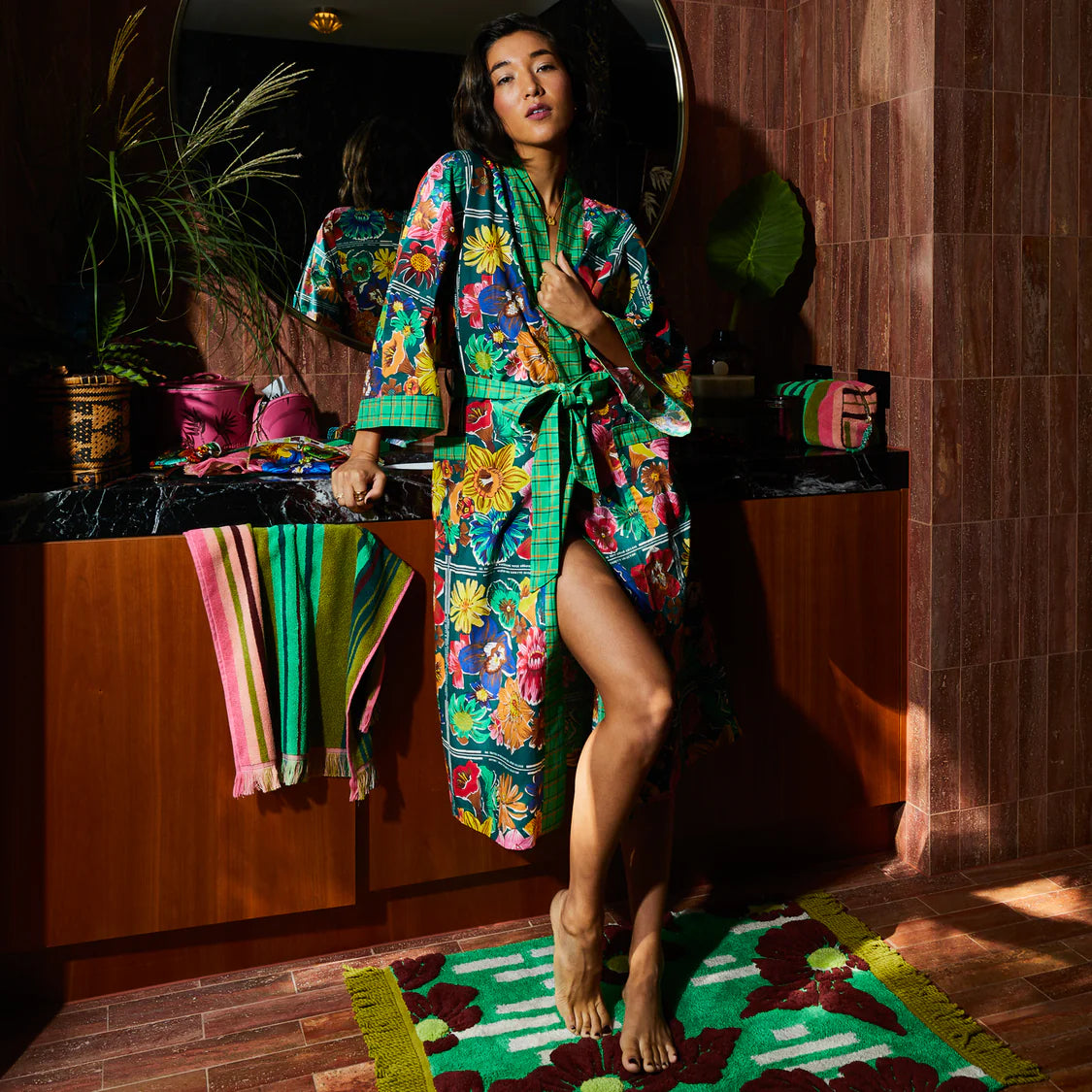 Ines Cotton Robe | Sage x Clare
