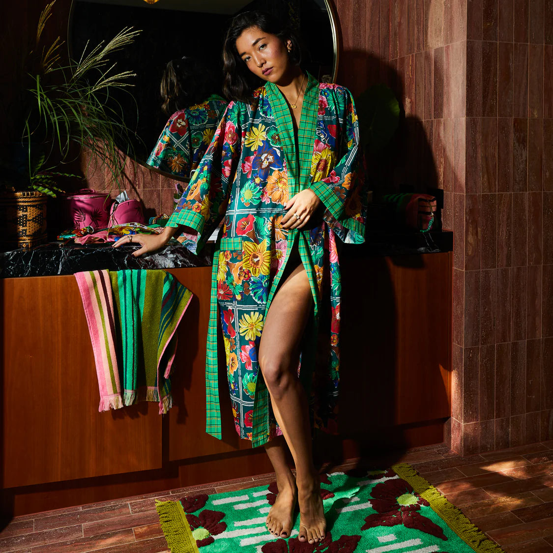 Ines Cotton Robe | Sage x Clare