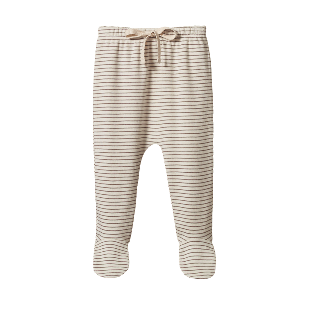 FOOTED ROMPERS - Mushroom Pinstripe | Nature Baby