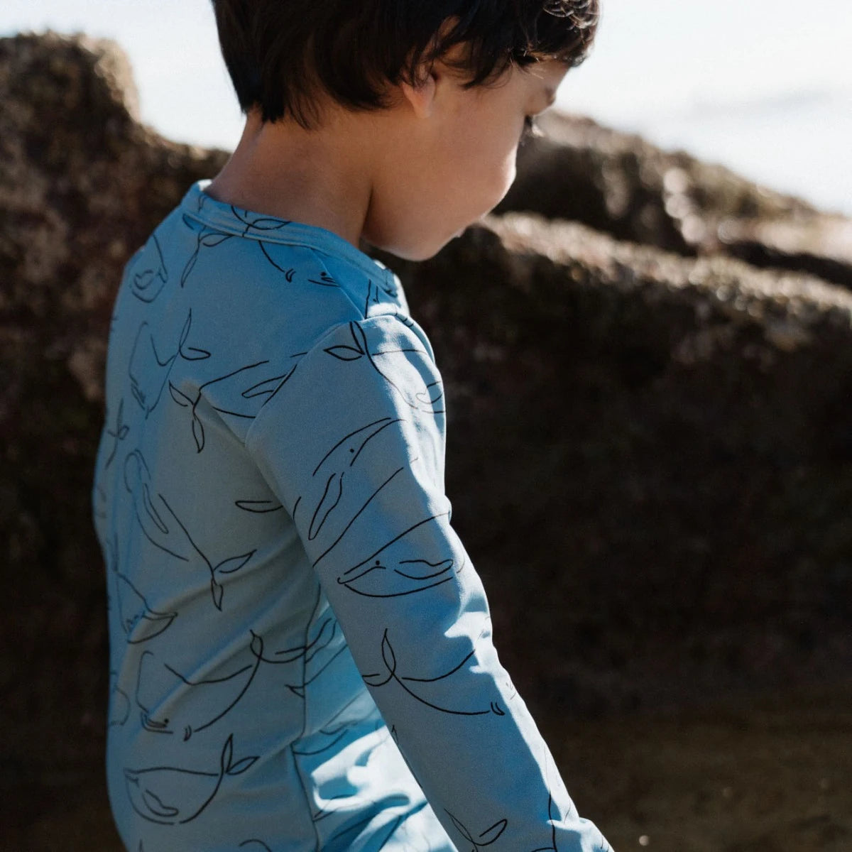 ONE PIECE BATHING TRUNKS || BLUE WHALE PRINT | Nature Baby