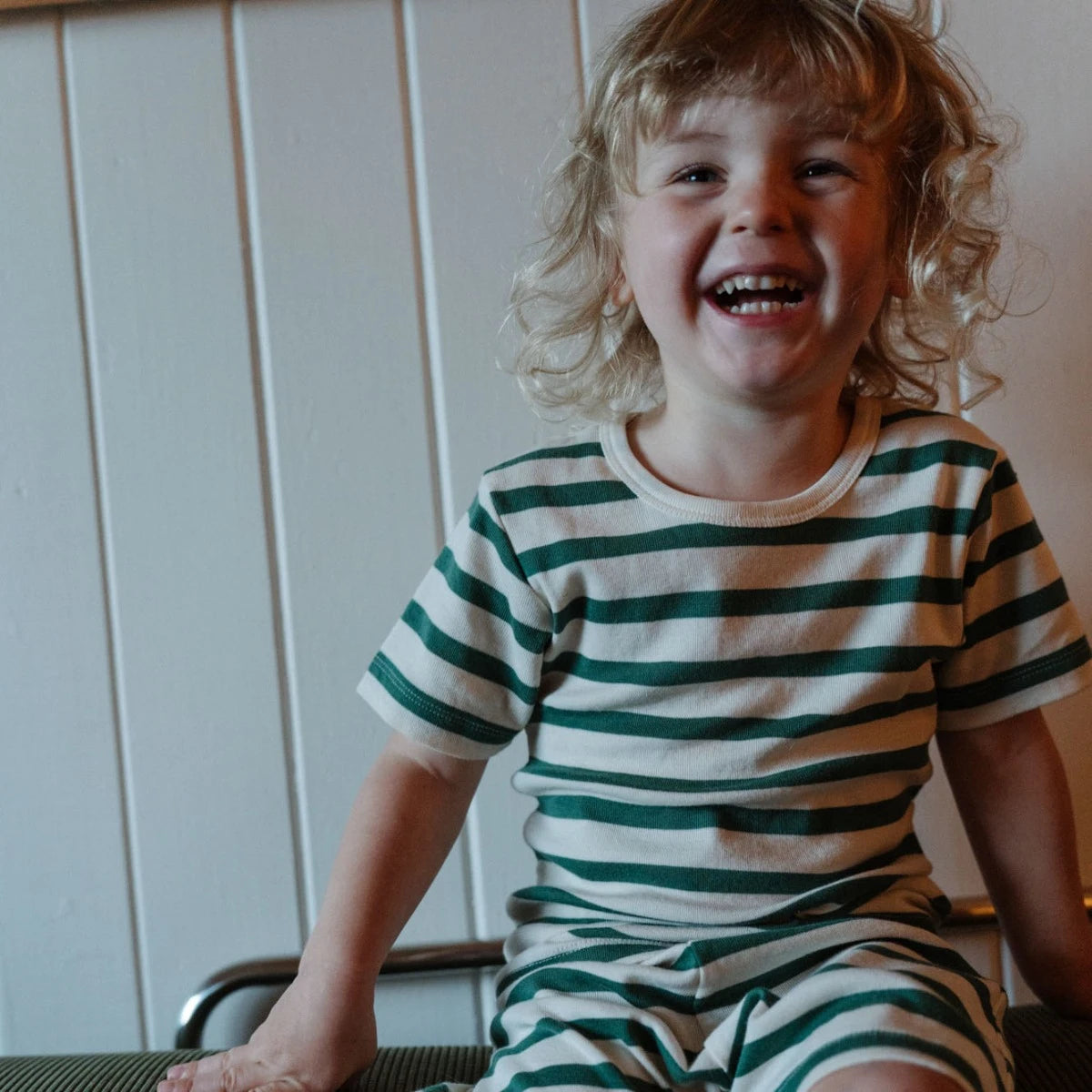 SHORTIE PYJAMA SET || PEPPERMINT HOLIDAY STRIPE | Nature Baby