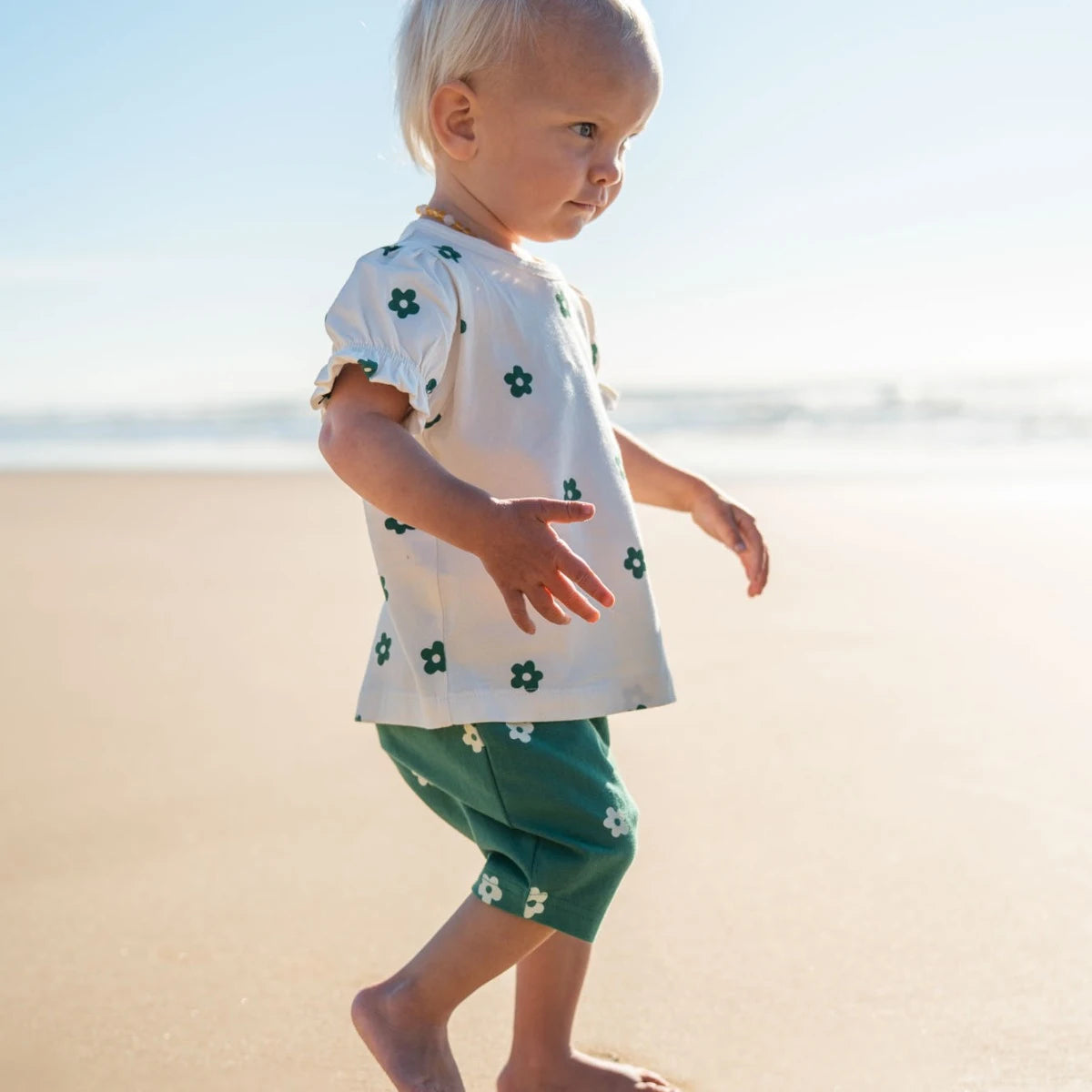 SELBY SHORTS || FLORA PEPPERMINT PRINT | Nature Baby