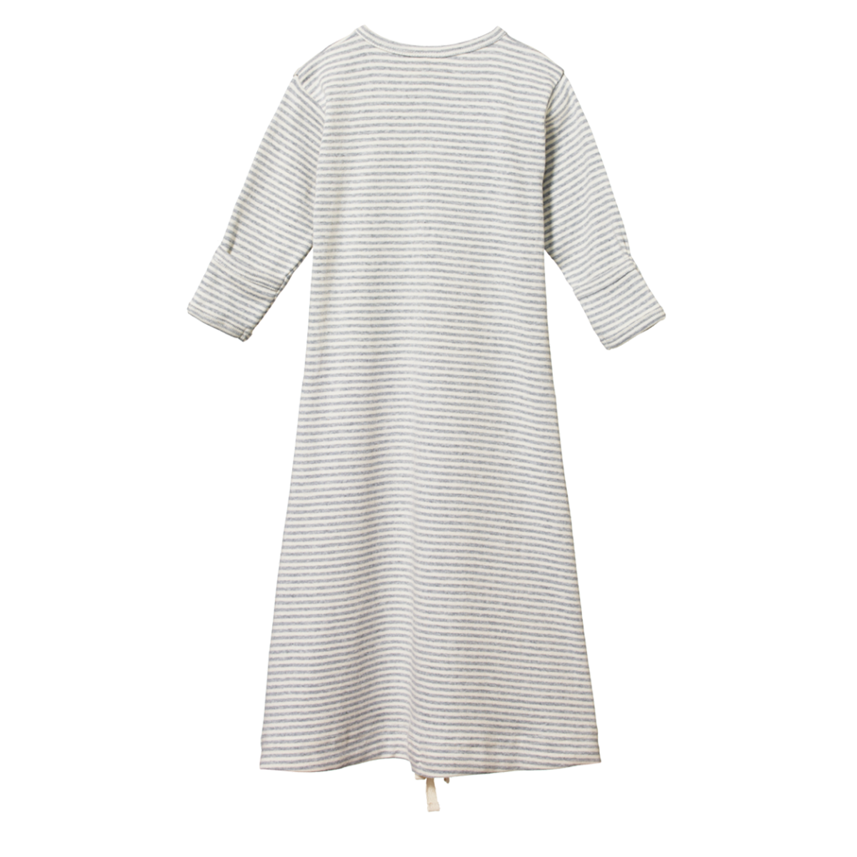 Cotton Sleeping Gown - Grey Marl Stripe | Nature Baby
