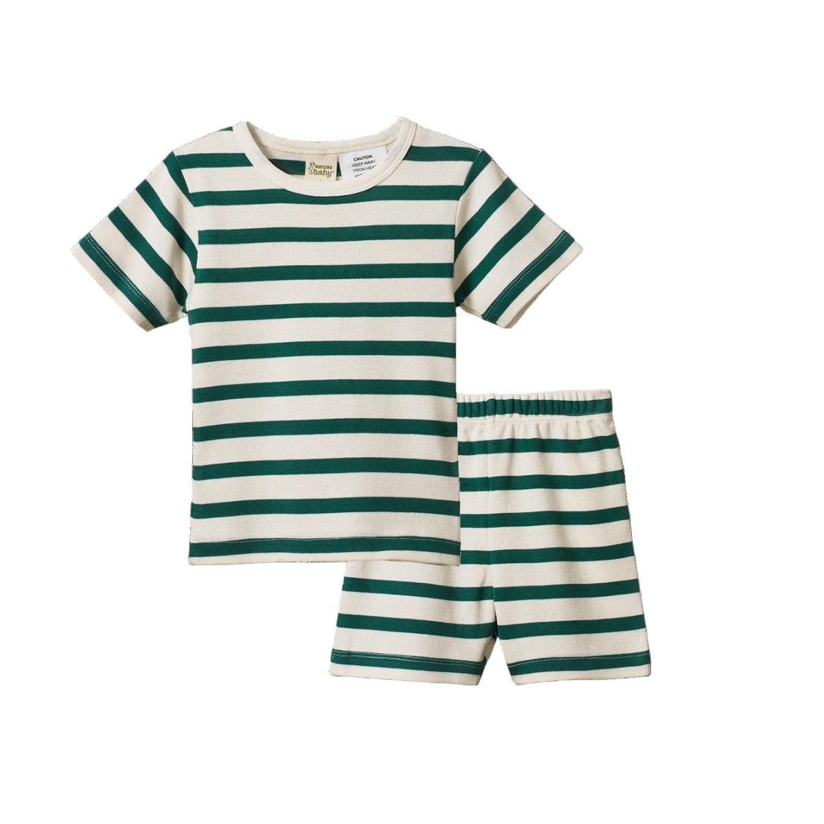 SHORTIE PYJAMA SET || PEPPERMINT HOLIDAY STRIPE | Nature Baby