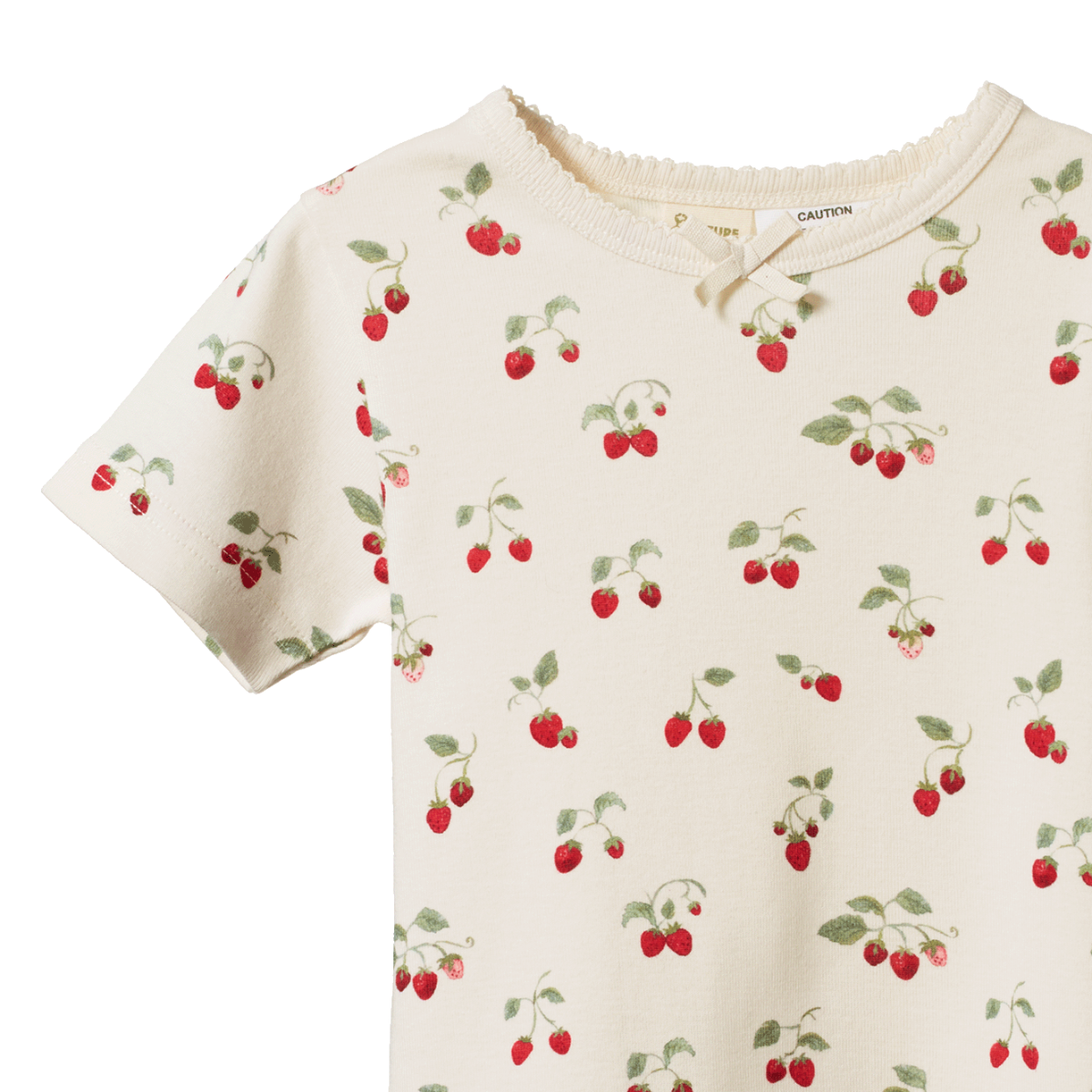 SHORTIE PYJAMA SET. Strawberry Blush Print | Nature Baby