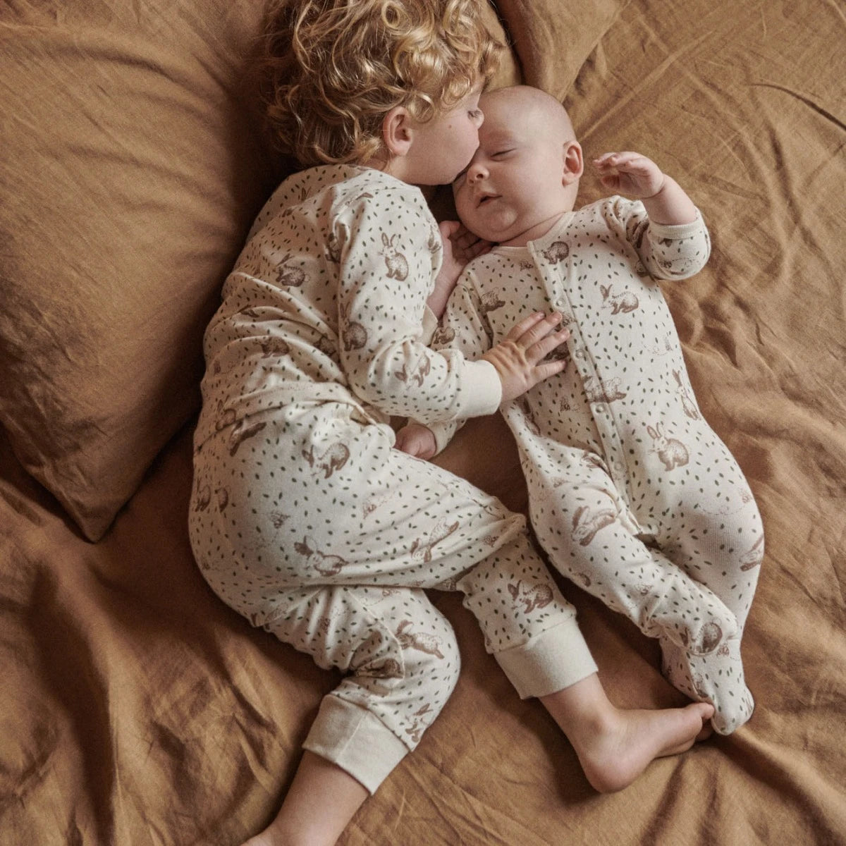 2PC LONG SLEEVE PYJAMAS - Rabbitty Print | Nature Baby