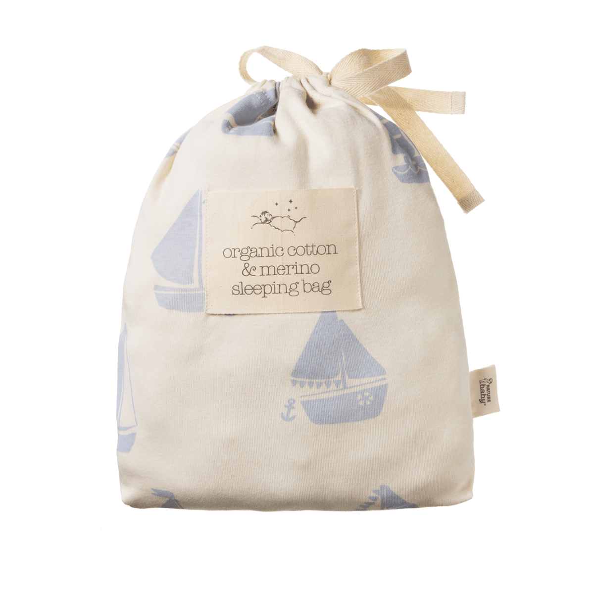 ORGANIC COTTON & MERINO SLEEPING BAG | Regatta Blue Print 3- 24M | Nature Baby
