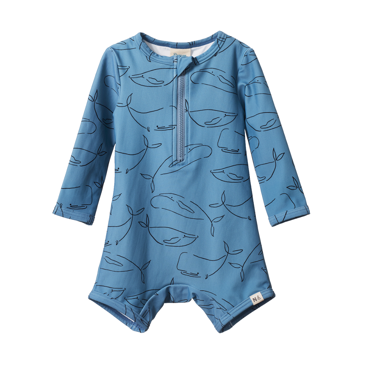 ONE PIECE BATHING TRUNKS || BLUE WHALE PRINT | Nature Baby