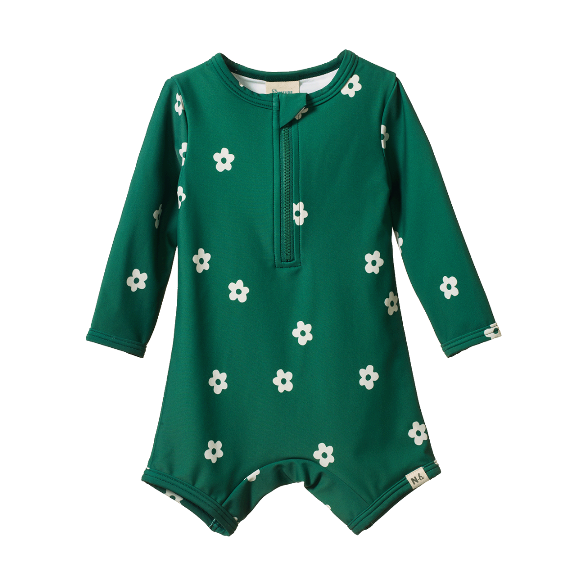 ONE PIECE BATHING TRUNKS || FLORA PEPPERMINT PRINT | Nature Baby