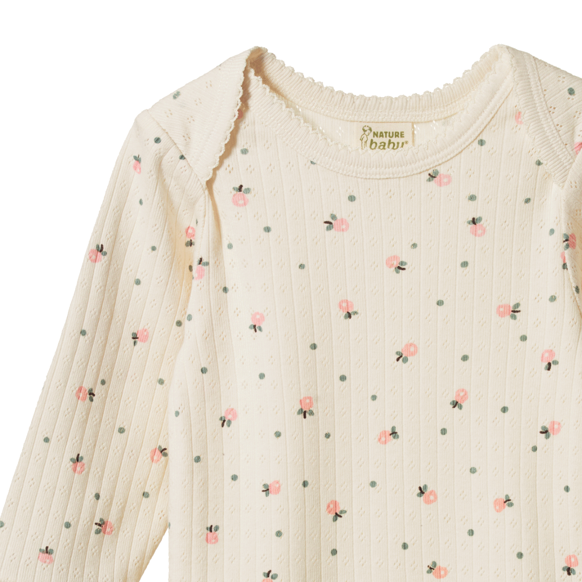 LONG SLEEVE BODYSUIT POINTELLE - Posey Blossom Print | Nature Baby