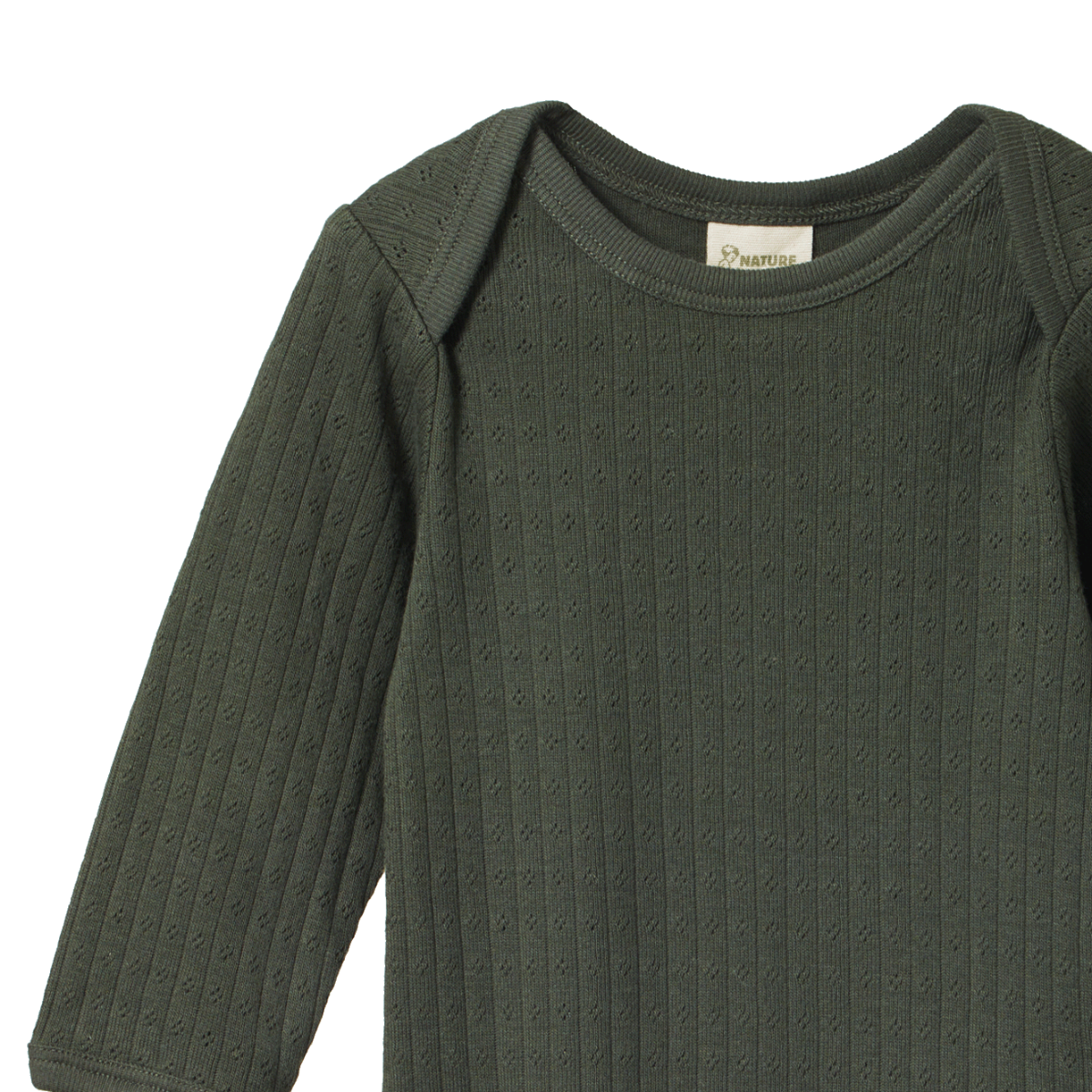 LONG SLEEVE BODYSUIT POINTELLE - Thyme | Nature Baby
