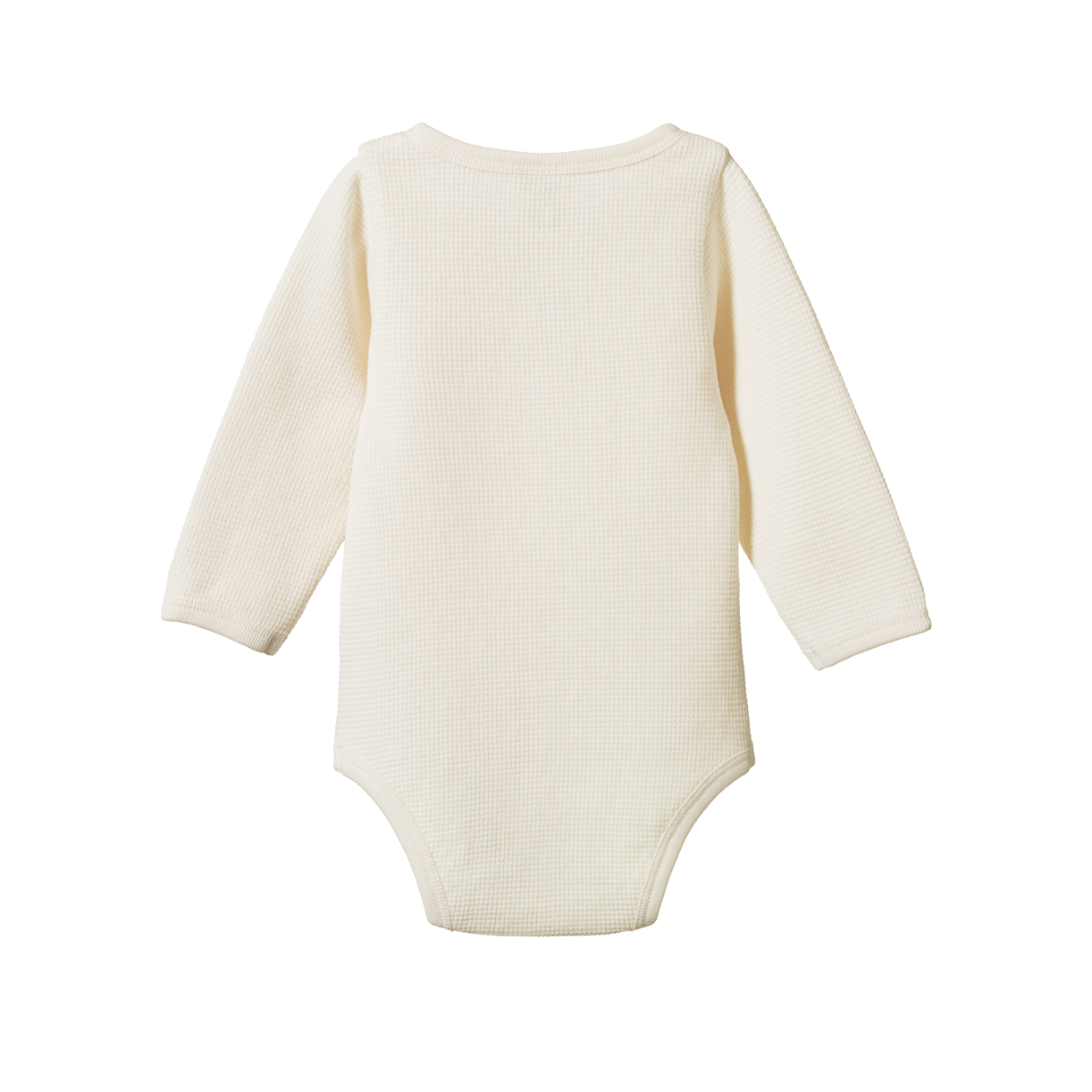 Henley Long Sleeve Bodysuit - Waffle - Natural | Nature Baby