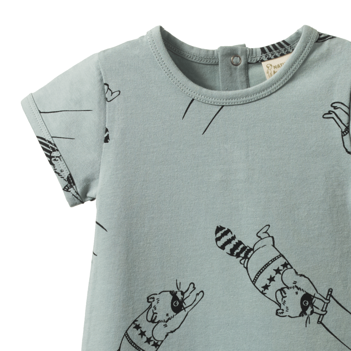 SHORT SLEEVE QUINCY ROMPER - Raccoon Rhapsody Print | Nature Baby
