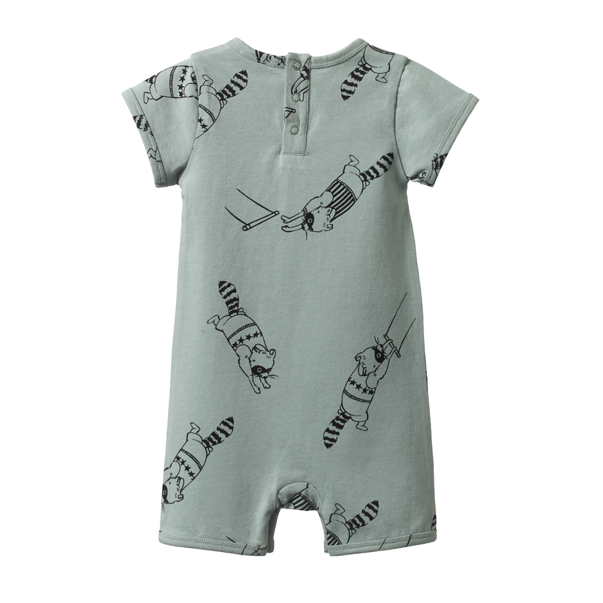 SHORT SLEEVE QUINCY ROMPER - Raccoon Rhapsody Print | Nature Baby
