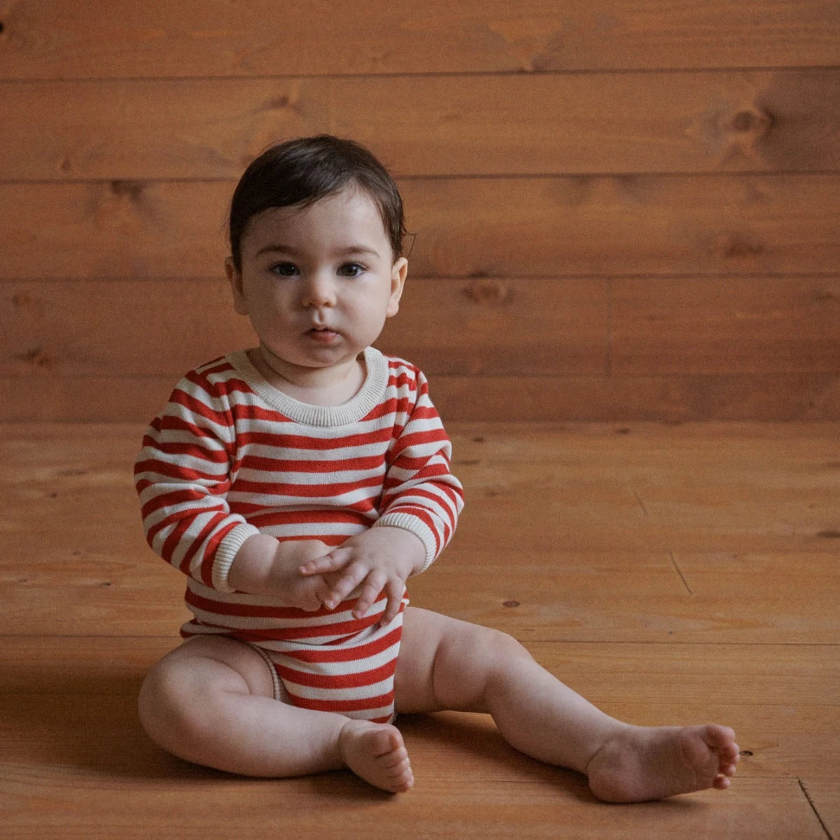 SAWYER BODYSUIT || Red Sea Stripe |Nature Baby
