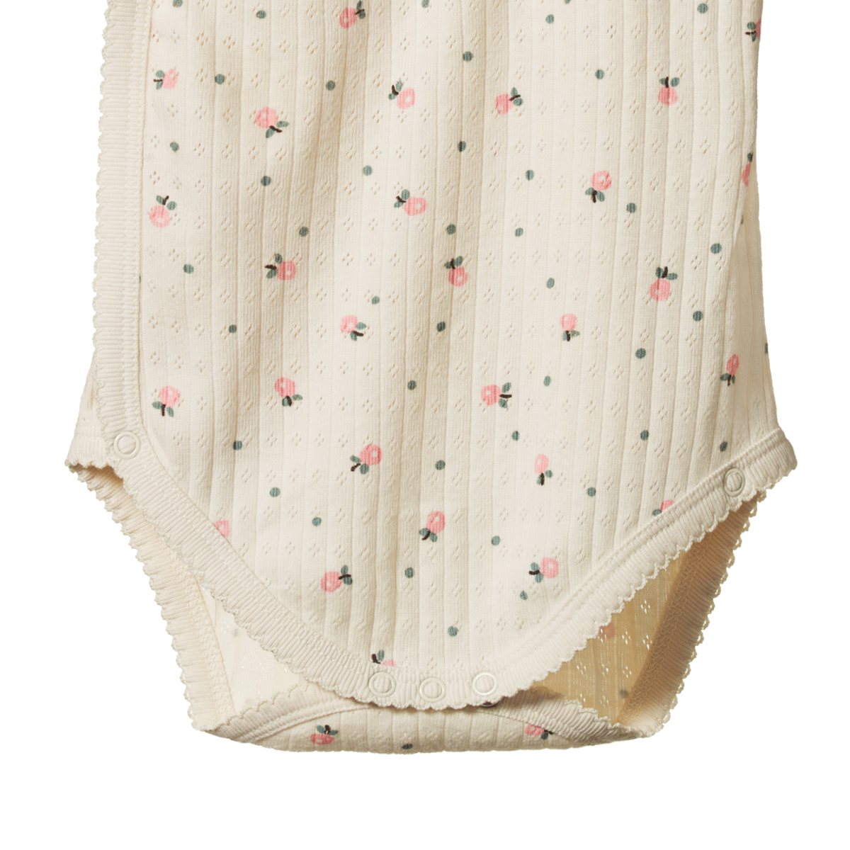 SHORT SLEEVE KIMONO BODYSUIT POINTELLE. Posey Blossom Print | Nature Baby