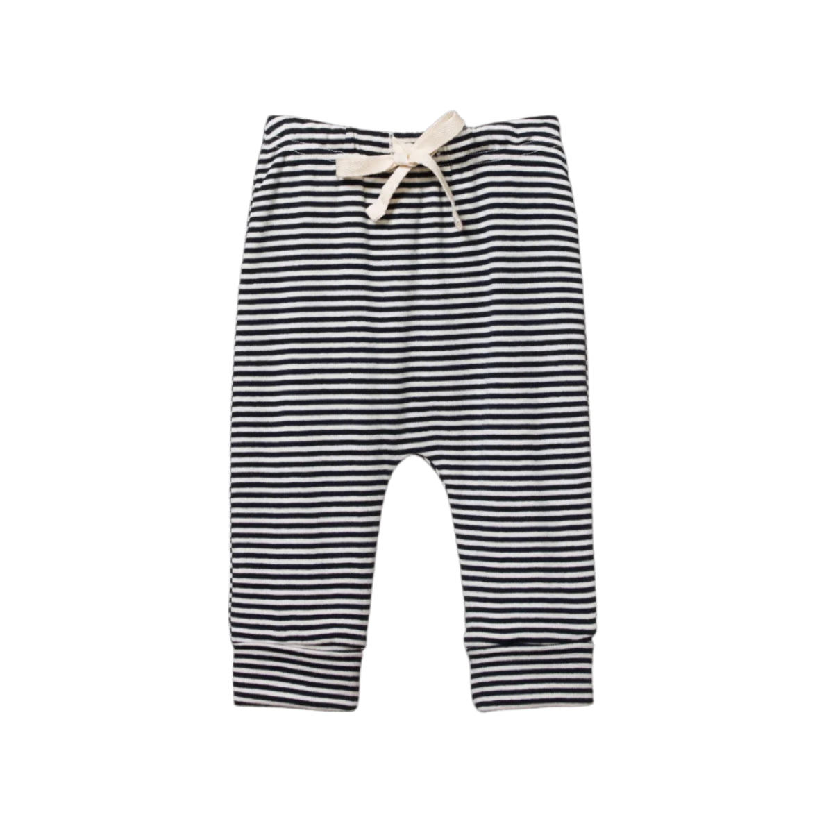 DRAWSTRING PANTS. Navy Stripe | Nature Baby