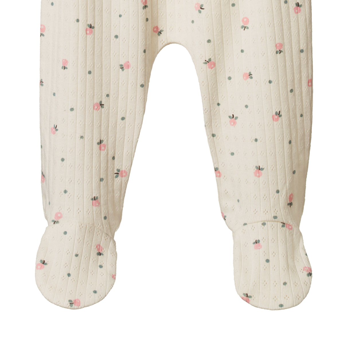 FOOTED ROMPERS POINTELLE - Posey Blossom Print | Nature Baby