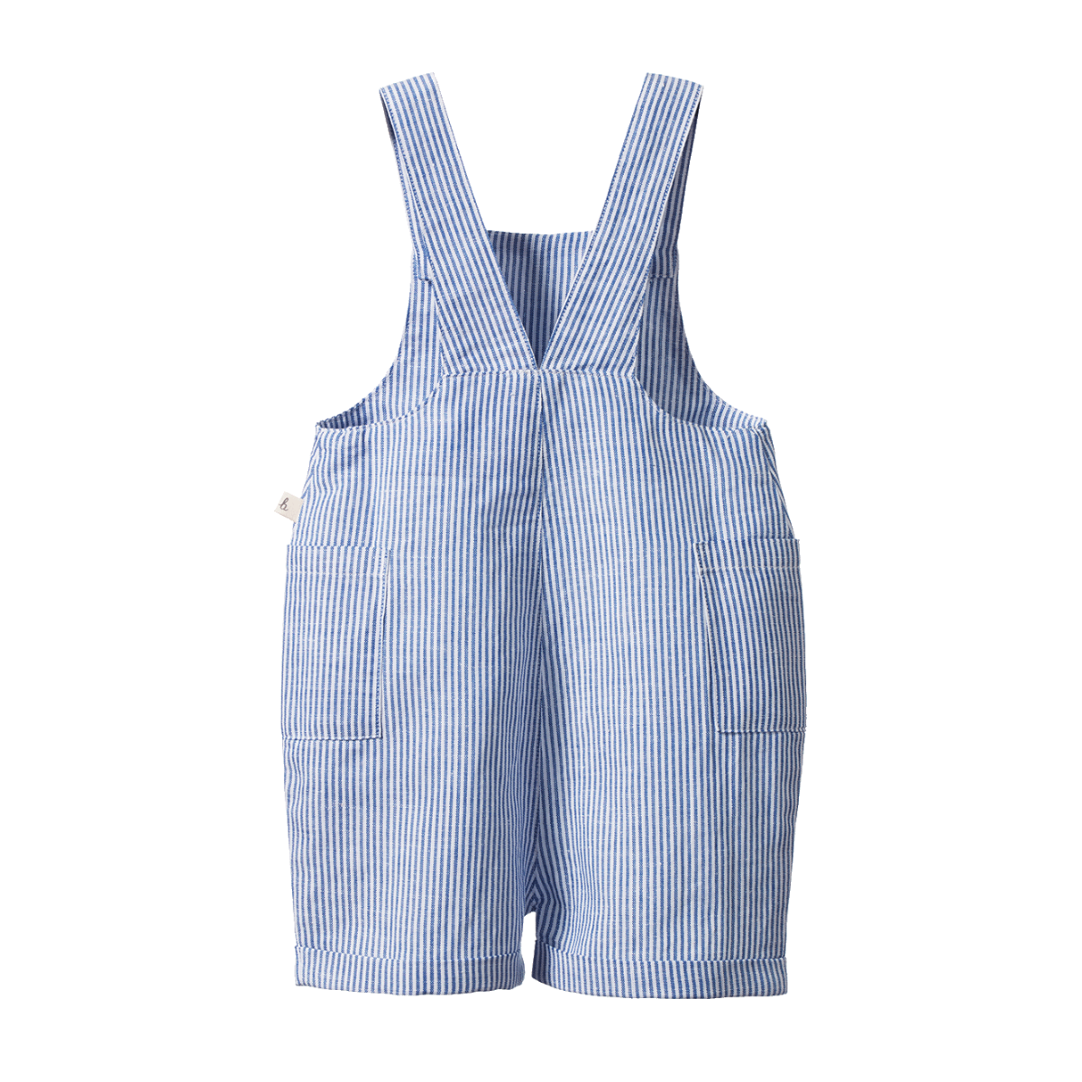 TUCKER SHORTIE OVERALLS LINEN | Blue Stripe | Nature Baby