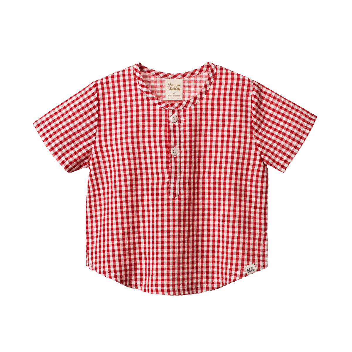 S/S CARAVAN SHIRT GINGHAM || RED CHECK | Nature Baby