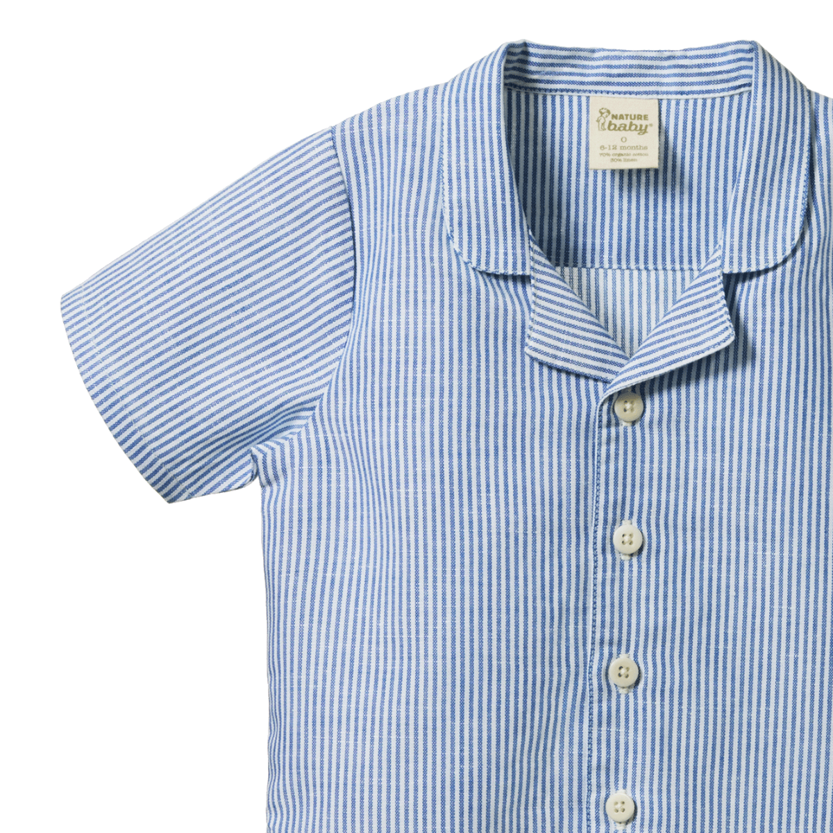 GUTHRIE SHIRT LINEN | Blue Stripe | Nature Baby