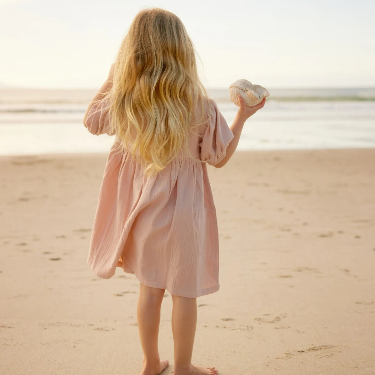 Albertine Dress - Muslin - Rose Dust | Nature Baby