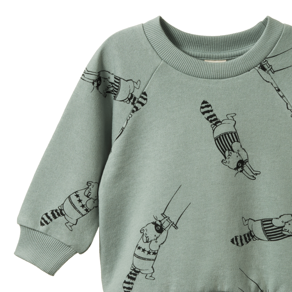 EMERSON SWEATER - Raccoon Rhapsody Print | Nature Baby