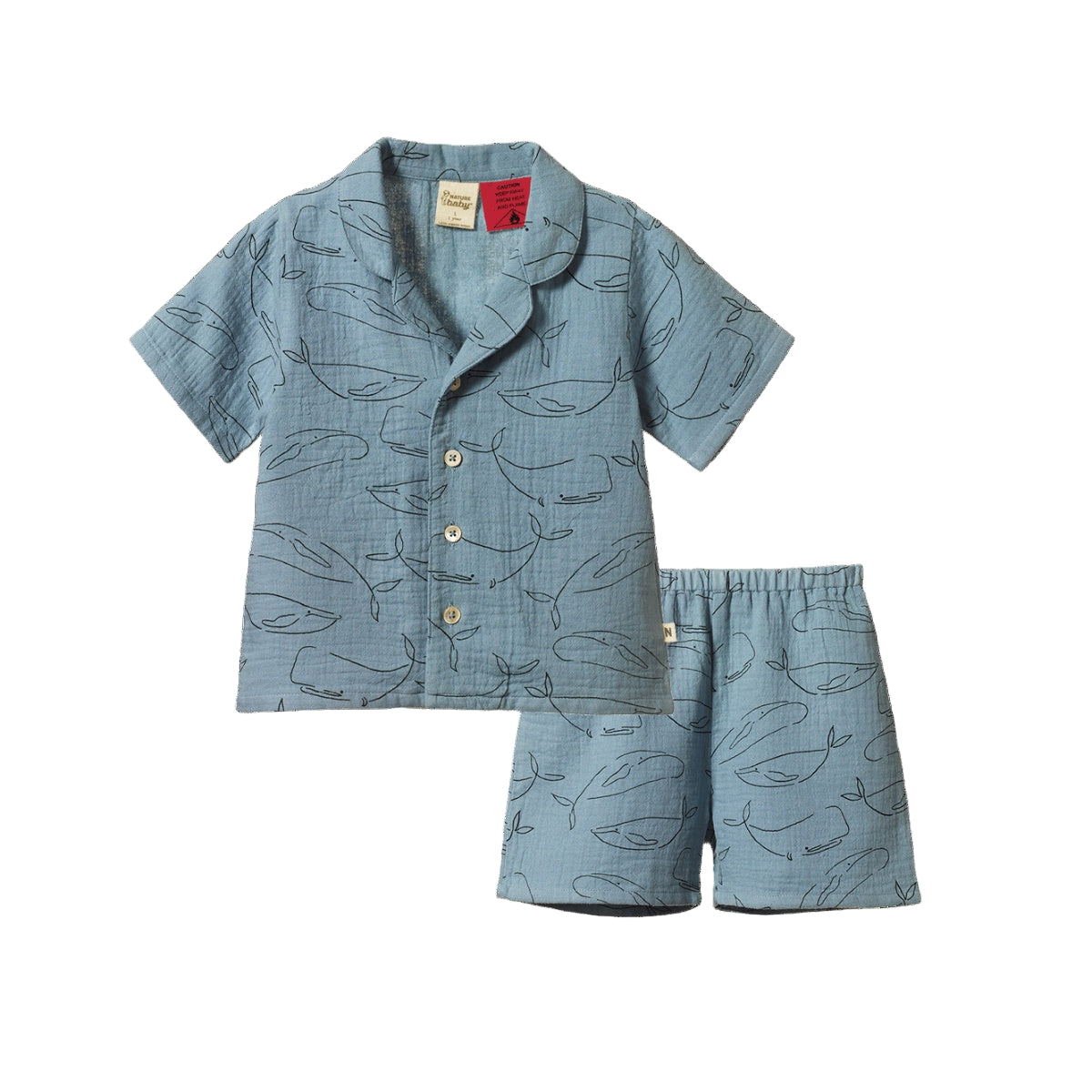 SEREN SET MUSLIN || BLUE WHALE PRINT | Nature Baby