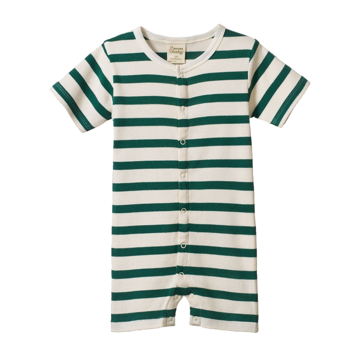 SUMMER SLEEPY SUIT || PEPPERMINT HOLIDAY STRIPE | Nature Baby