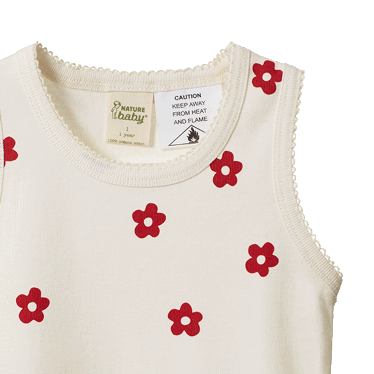 SINGLET PYJAMA SET || FLORA RED PRINT | Nature Baby